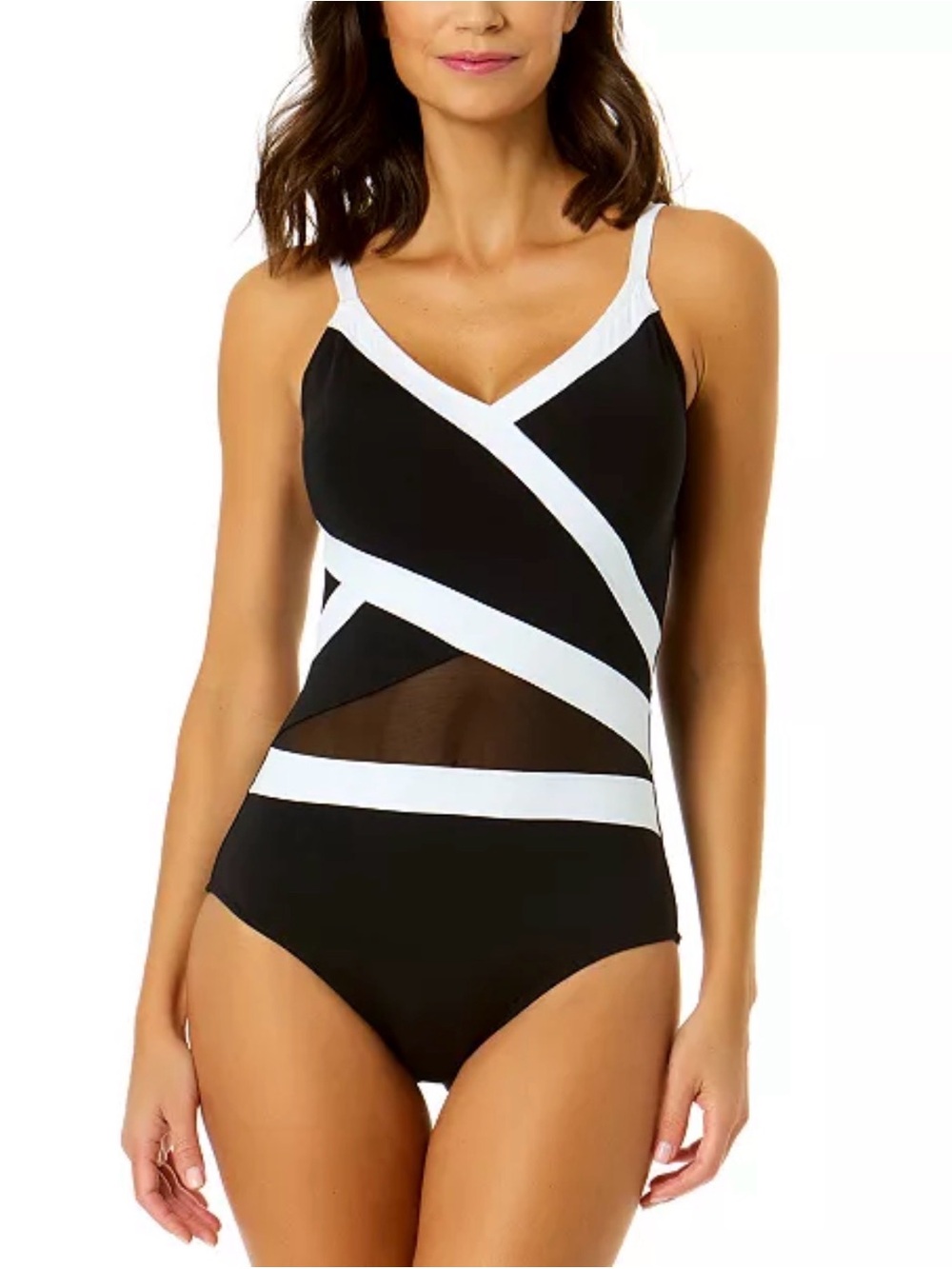 Anne Cole plus size Mesh-Insert Section One Piece Swimsuit Size 22W